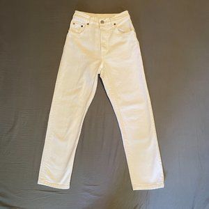 White Cropped 501 Levi's (22W)
